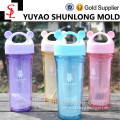 New Creative colorful outdoor sports cups cartoon bear head handle double wall plastic water bottle